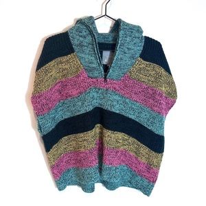 Anthropologie One Size Sweater Striped Womens V Neck
